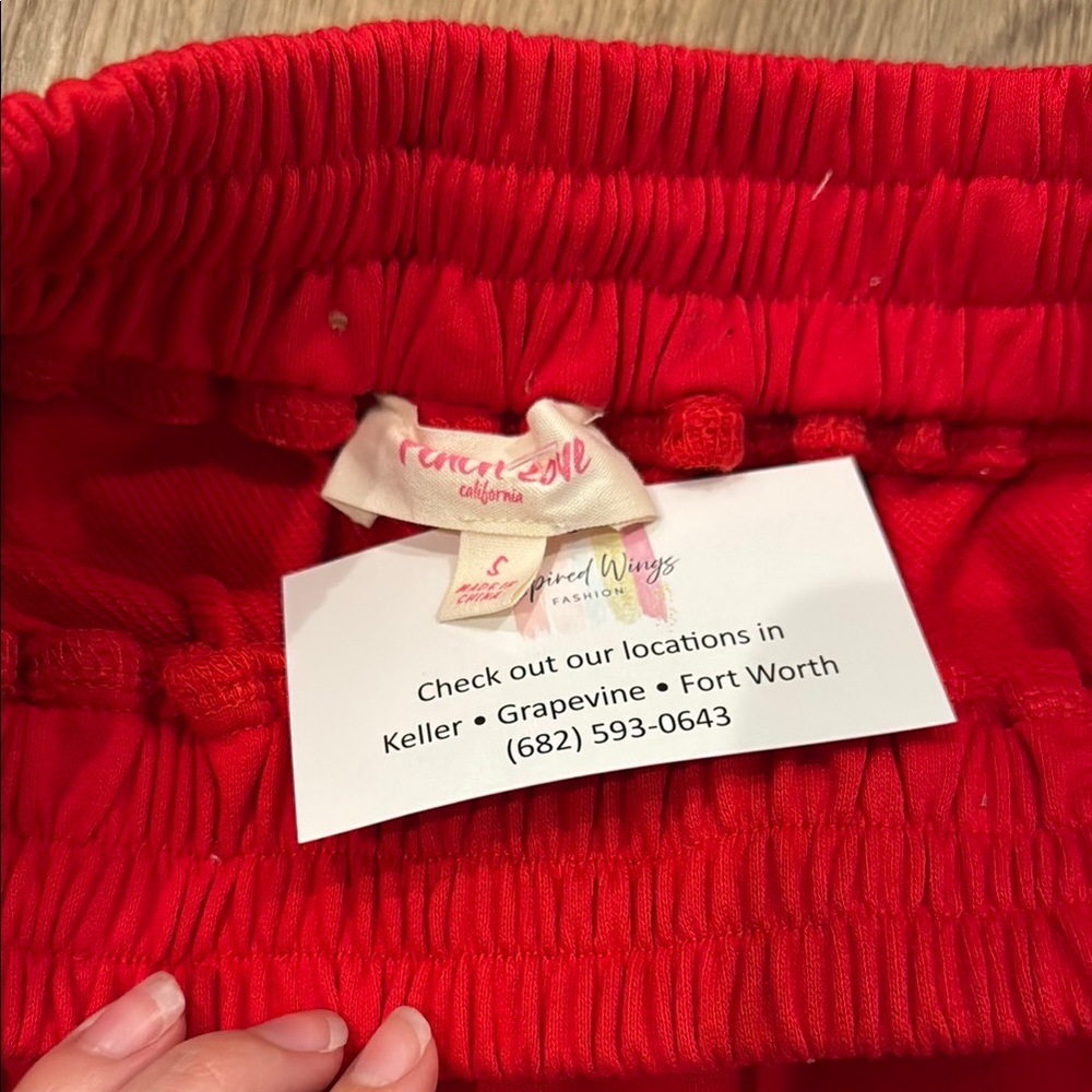 NWT Peach Love California Red Sequin Trim Shorts - Picture 2 of 3